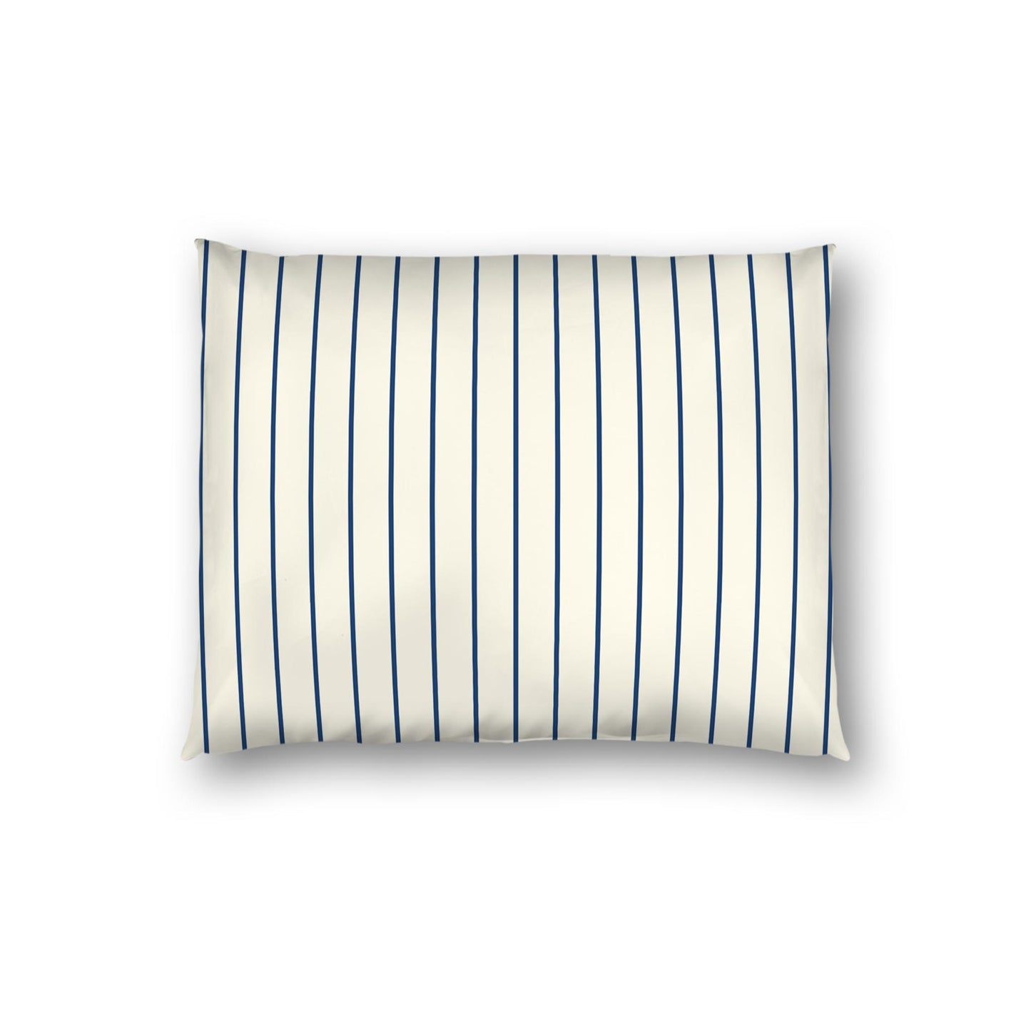 Pale Cream Cotton Sateen Sham, Royal Blue Stripes on Front, White Reverse Side | CSSH-1293-151, Standard - 51 x 66 cm / 20 x 26 inches