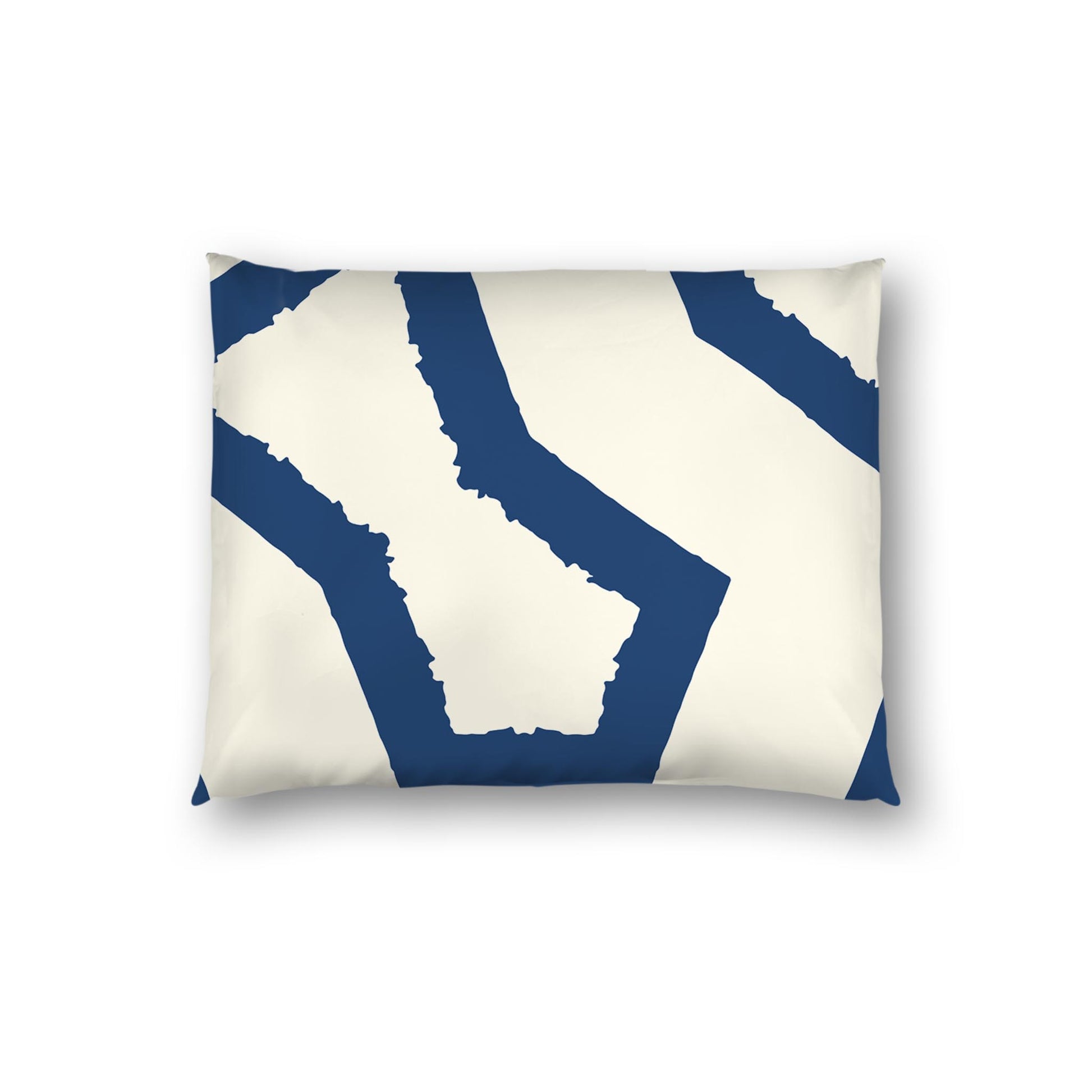 Pale Cream Cotton Sateen Sham, Bold Royal Blue Graphic on Front, White Reverse Side | CSSH-1293-391, Standard - 51 x 66 cm / 20 x 26 inches