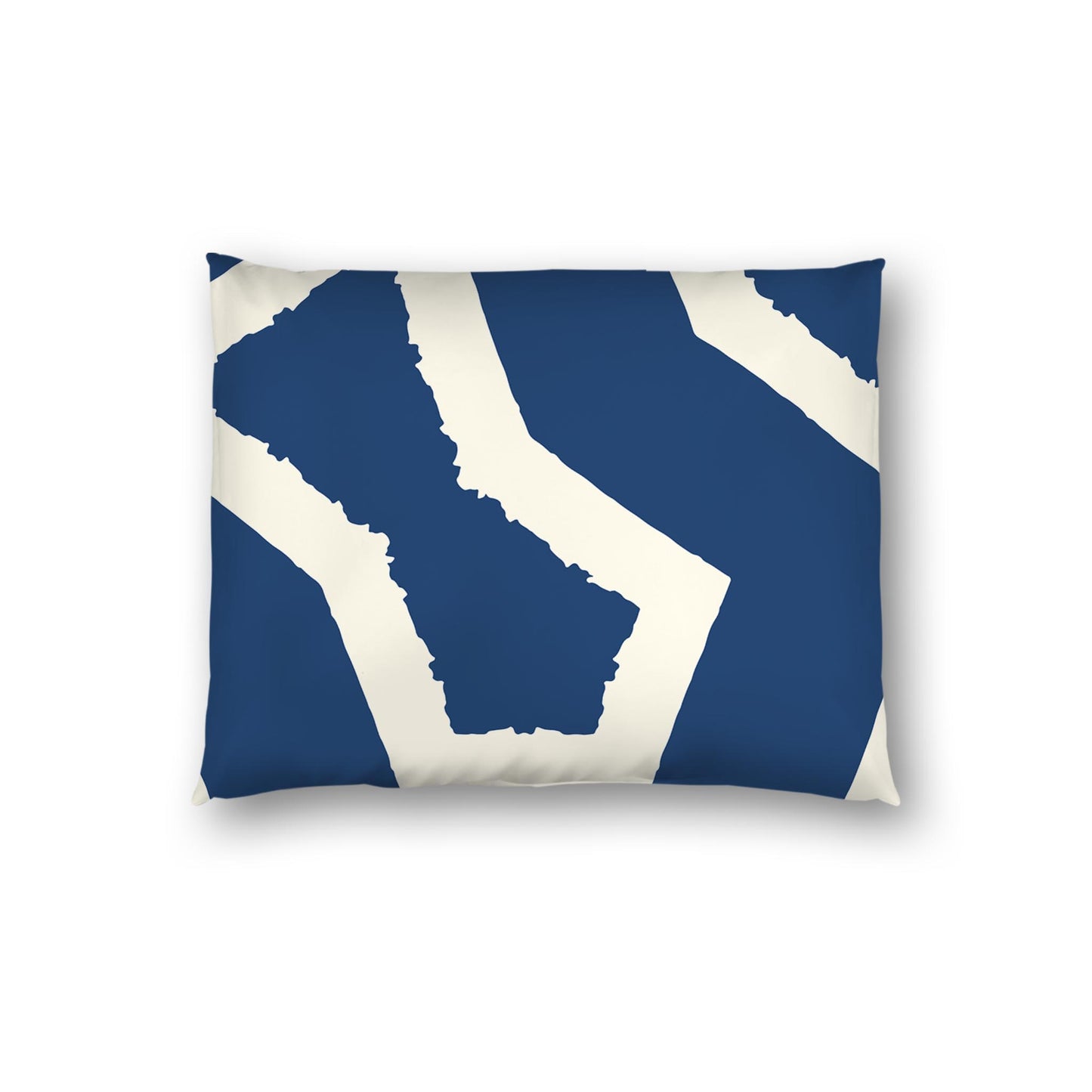 Royal Blue Cotton Sateen Sham, Bold Pale Cream Graphic on Front, White Reverse Side | CSSH-1293-392, Standard - 51 x 66 cm / 20 x 26 inches