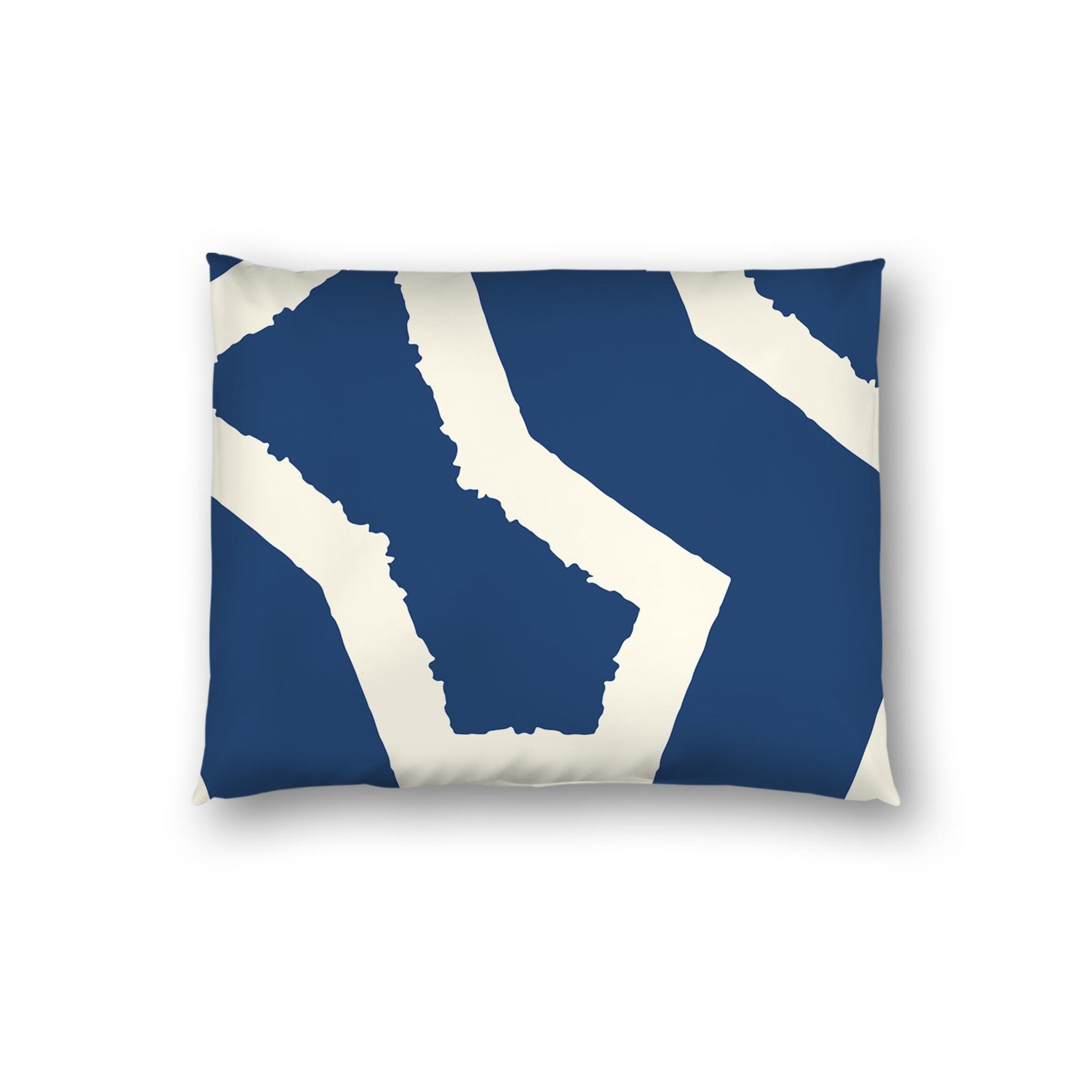 Royal Blue Cotton Sateen Sham, Bold Pale Cream Graphic on Front, White Reverse Side | CSSH-1293-392, Standard - 51 x 66 cm / 20 x 26 inches