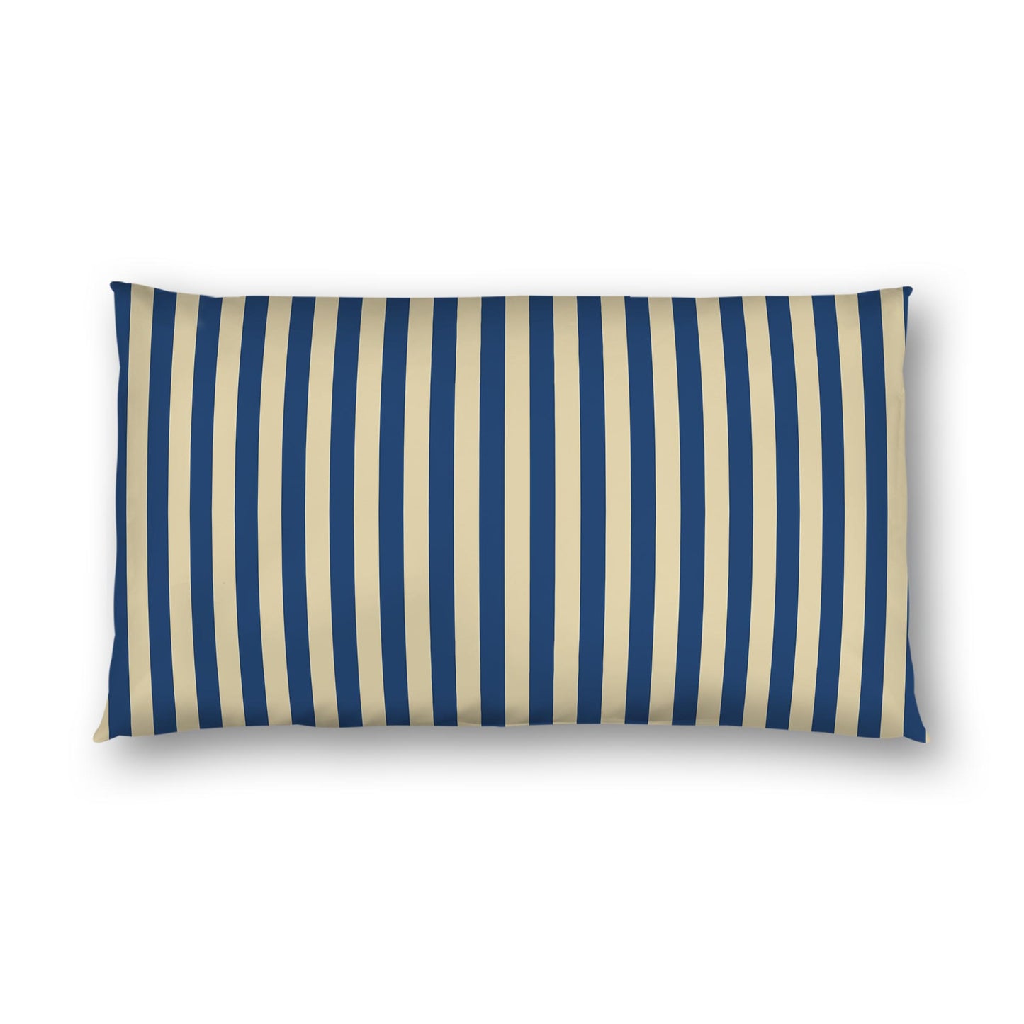 Tan Cotton Sateen Sham, Royal Blue Bars on Front, White Reverse Side | CSSH-1294-051, King - 51 x 91 cm / 20 x 36 inches