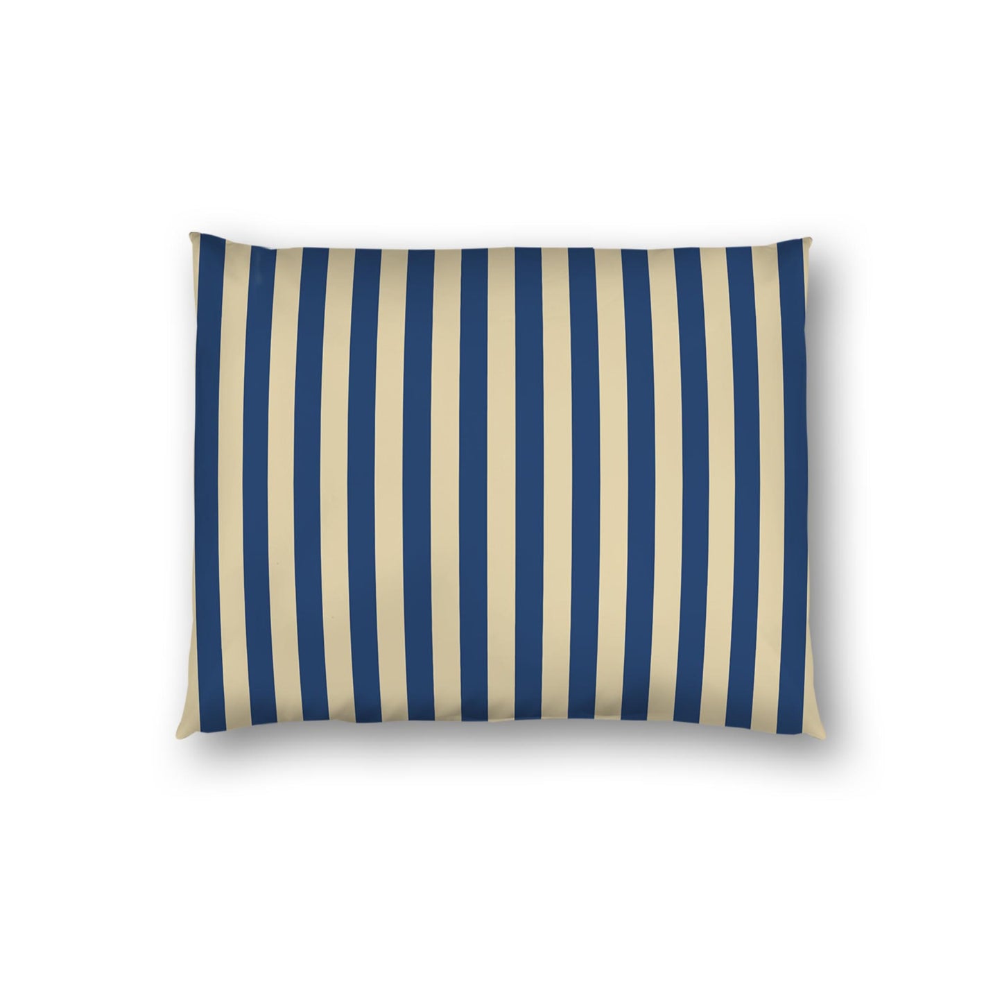 Tan Cotton Sateen Sham, Royal Blue Bars on Front, White Reverse Side | CSSH-1294-051, Standard - 51 x 66 cm / 20 x 26 inches