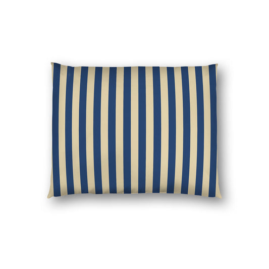 Tan Cotton Sateen Sham, Royal Blue Bars on Front, White Reverse Side | CSSH-1294-051, Standard - 51 x 66 cm / 20 x 26 inches