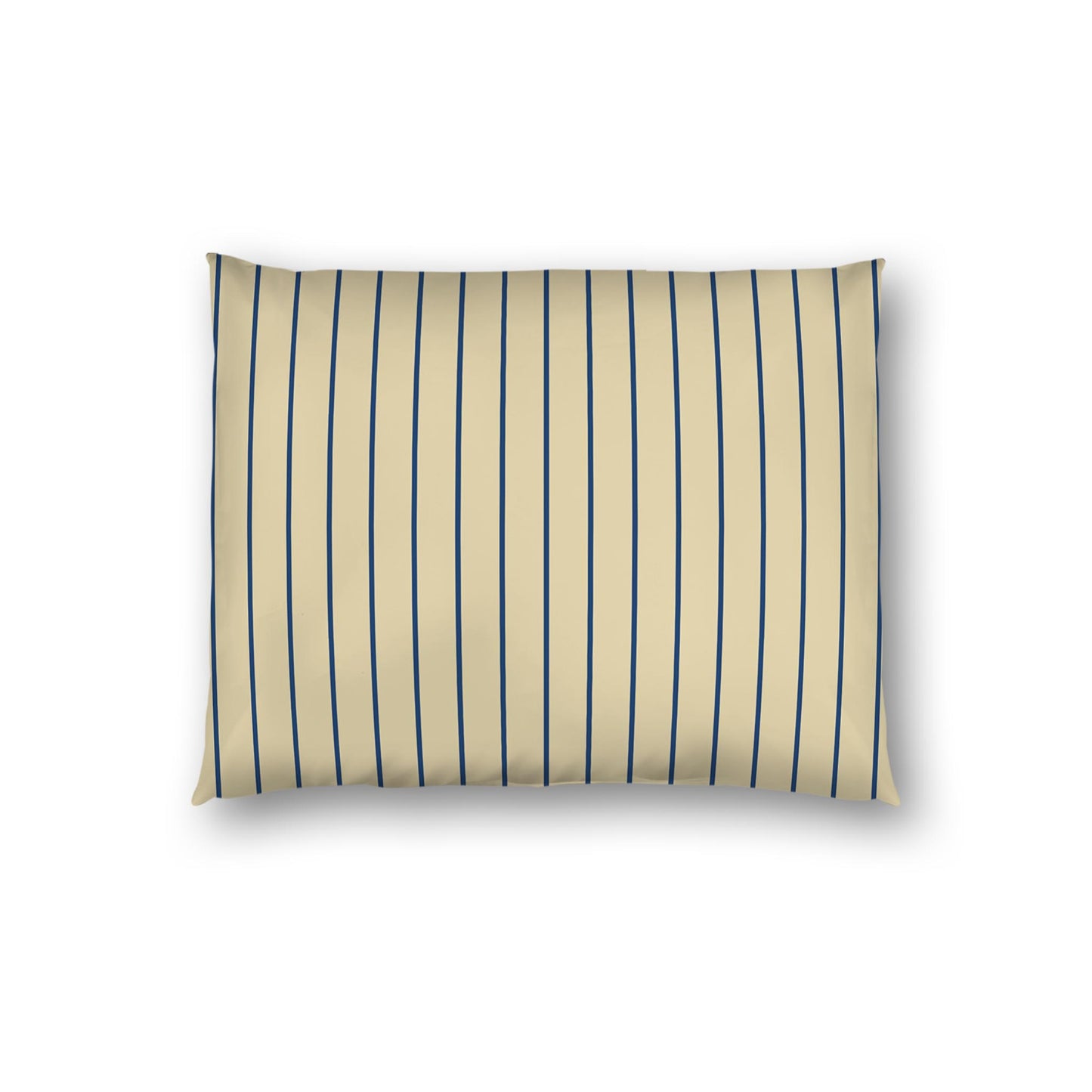 Tan Cotton Sateen Sham, Royal Blue Stripes on Front, White Reverse Side | CSSH-1294-151, Standard - 51 x 66 cm / 20 x 26 inches