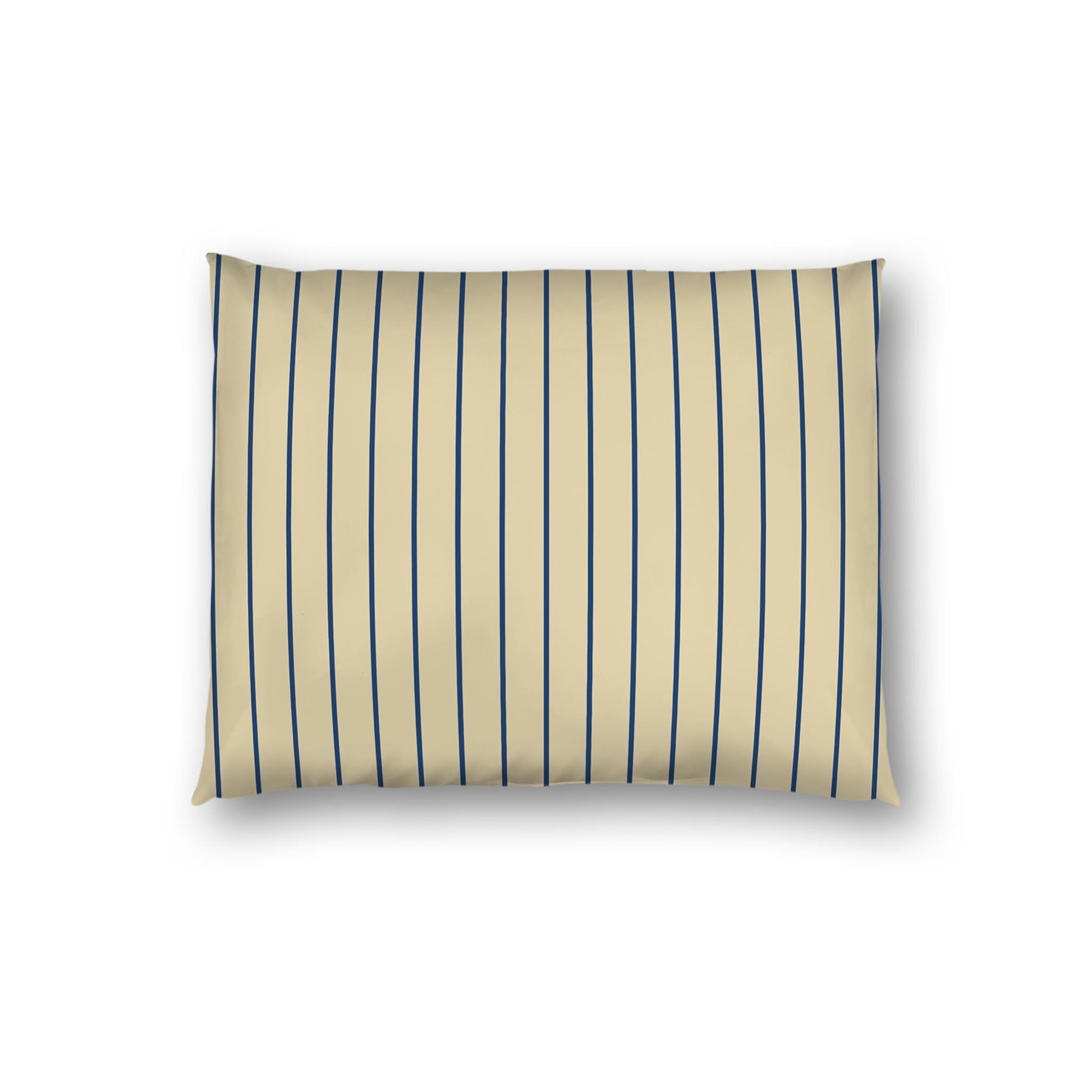 Tan Cotton Sateen Sham, Royal Blue Stripes on Front, White Reverse Side | CSSH-1294-151, Standard - 51 x 66 cm / 20 x 26 inches