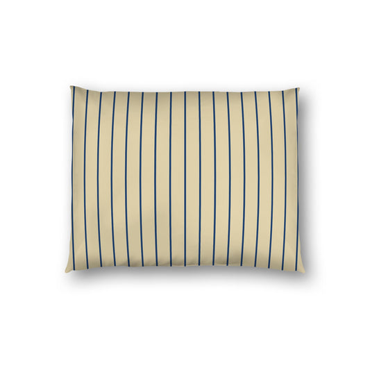 Tan Cotton Sateen Sham, Royal Blue Stripes on Front, White Reverse Side | CSSH-1294-151, Standard - 51 x 66 cm / 20 x 26 inches