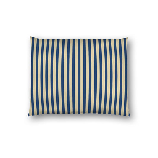 Tan Cotton Sateen Sham, Thin Royal Blue Bars on Front, White Reverse Side | CSSH-1294-241, Standard - 51 x 66 cm / 20 x 26 inches