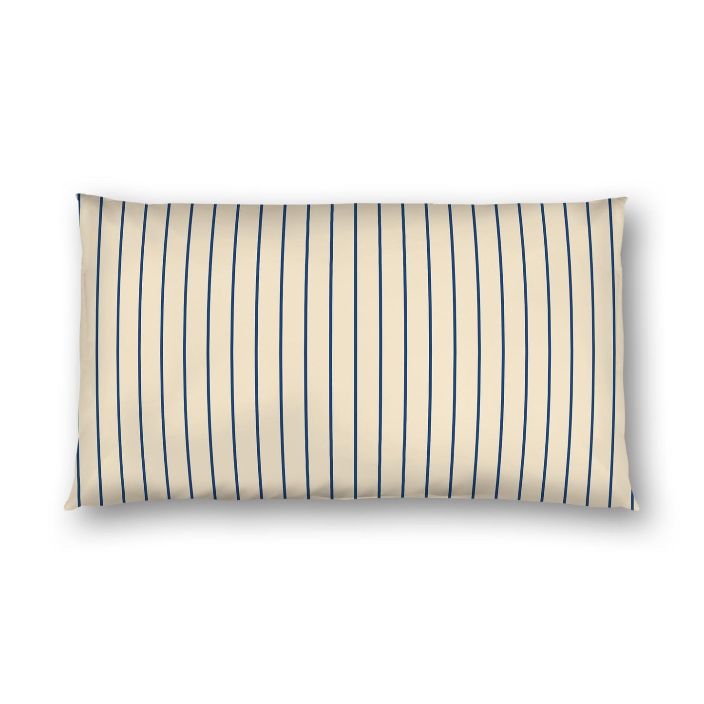 Beige Cotton Sateen Sham, Royal Blue Stripes on Front, White Reverse Side | CSSH-1295-151, King - 51 x 91 cm / 20 x 36 inches