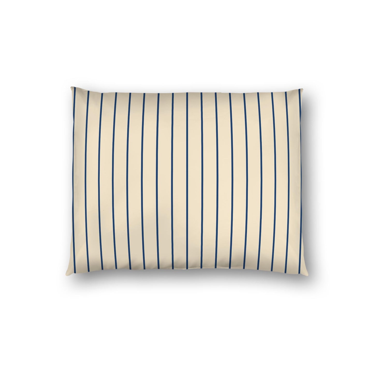 Beige Cotton Sateen Sham, Royal Blue Stripes on Front, White Reverse Side | CSSH-1295-151, Standard - 51 x 66 cm / 20 x 26 inches