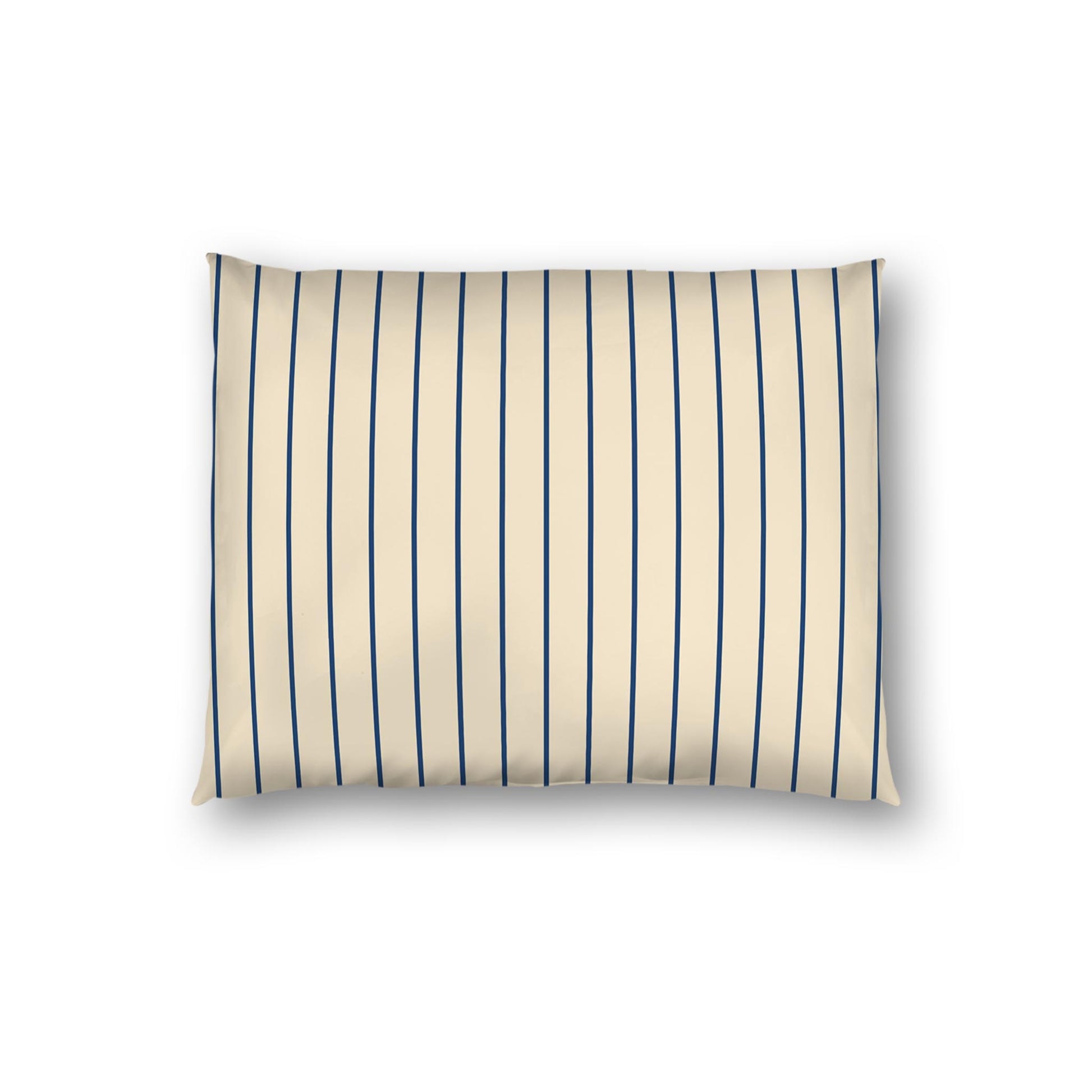 Beige Cotton Sateen Sham, Royal Blue Stripes on Front, White Reverse Side | CSSH-1295-151, Standard - 51 x 66 cm / 20 x 26 inches