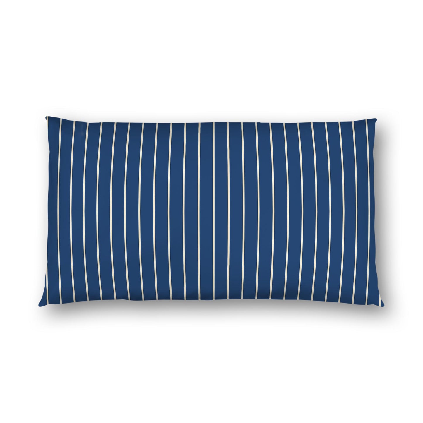 Royal Blue Cotton Sateen Sham, Beige Stripes on Front, White Reverse Side | CSSH-1295-152, King - 51 x 91 cm / 20 x 36 inches