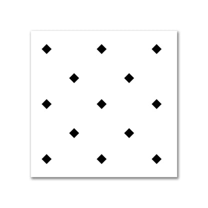Off-White Cotton Canvas Fabric with Black Diamonds, FACC-1010-101