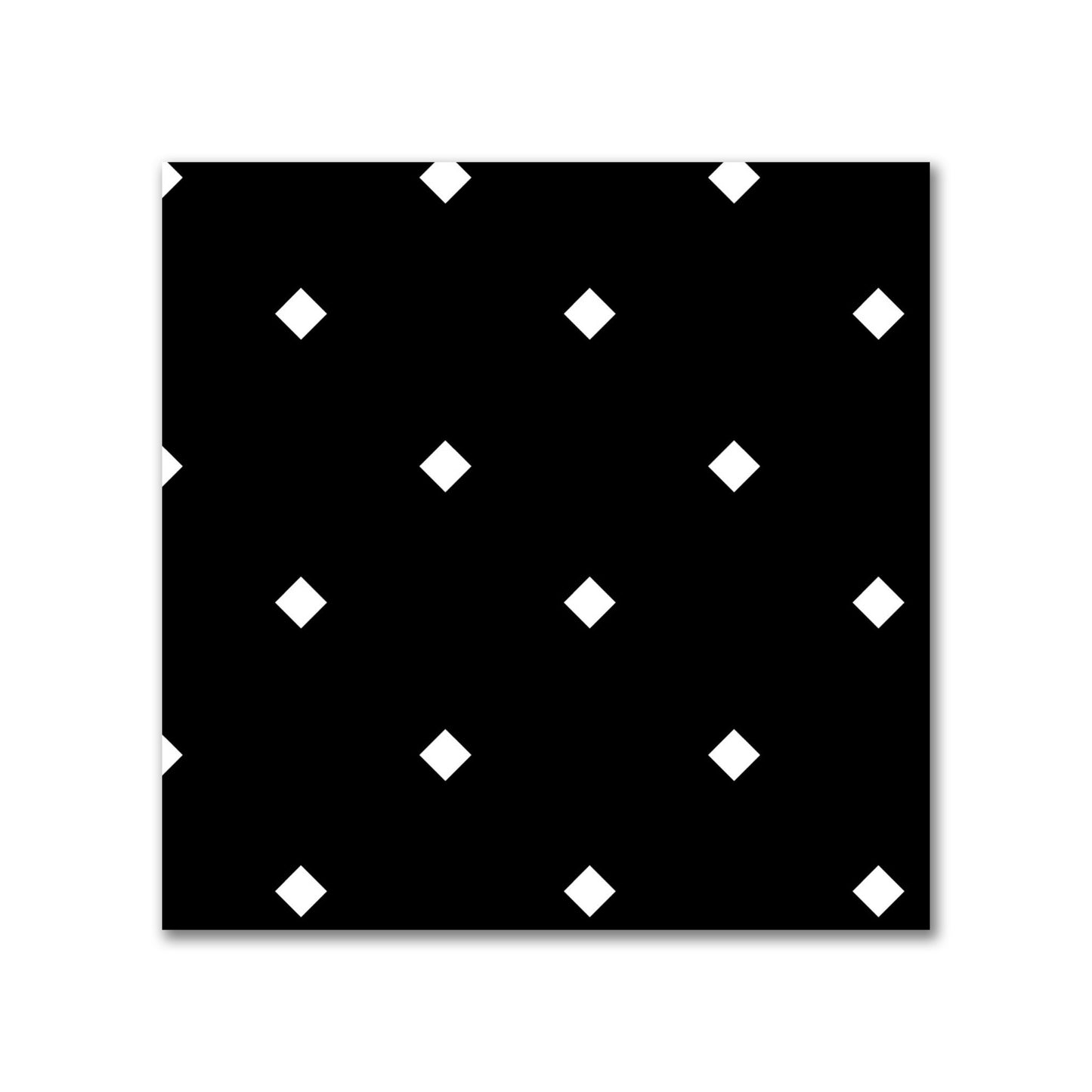 Cotton Canvas Fabric with Off-White Diamonds on Black, FACC-1010-102