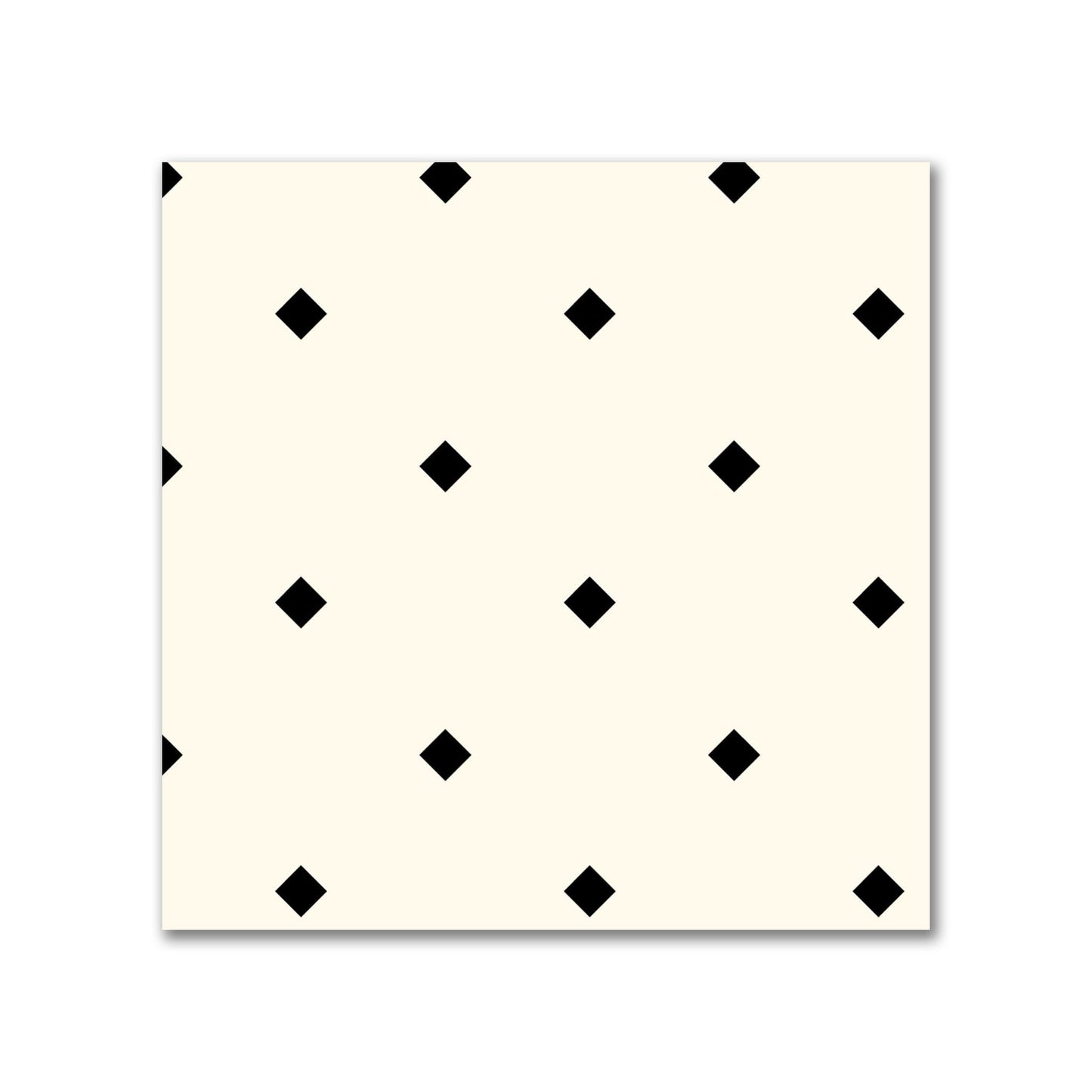 Cotton Canvas Fabric with Black Diamonds on Pale Cream, FACC-1013-101