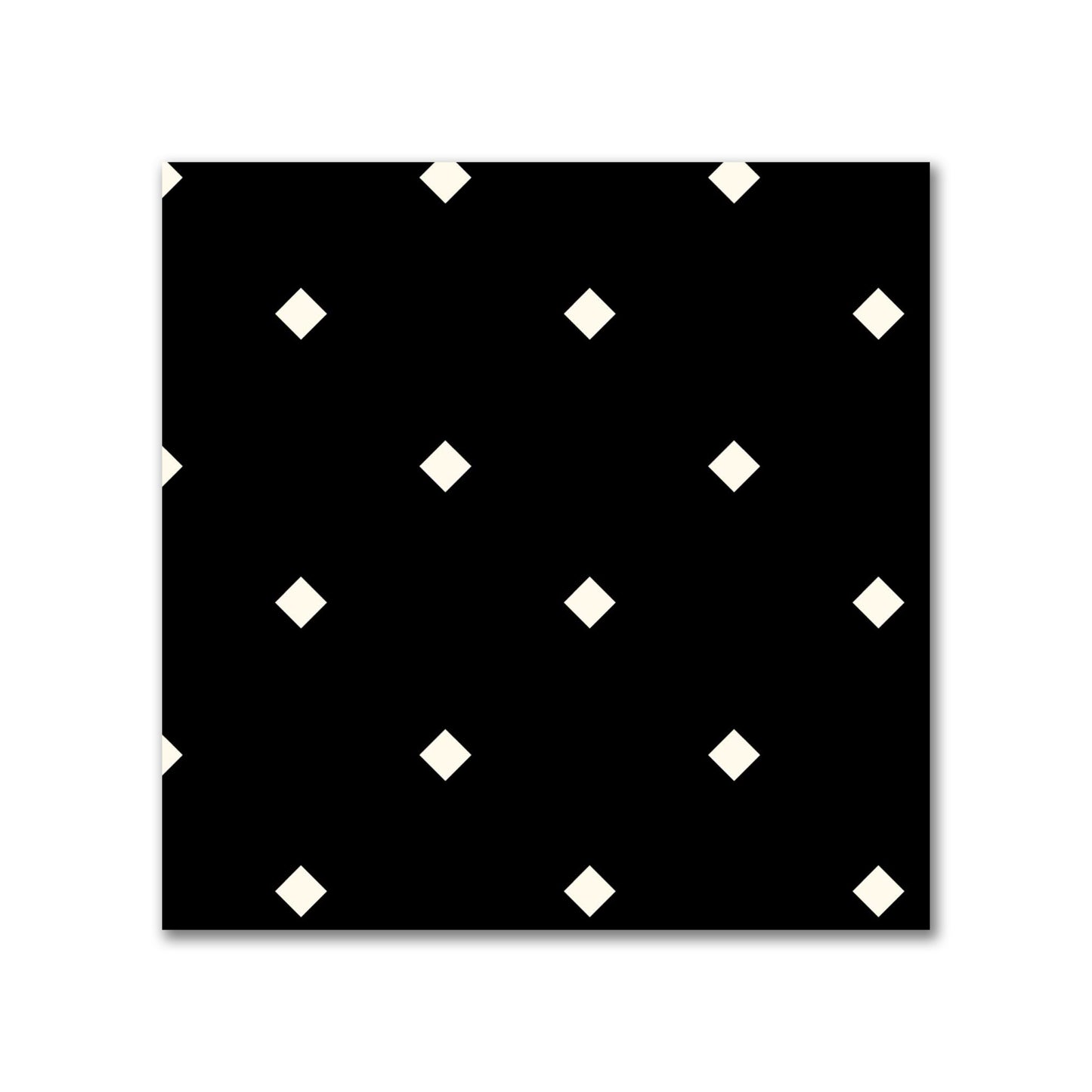 Cotton Canvas Fabric with Pale Cream Diamonds on Black, FACC-1013-102