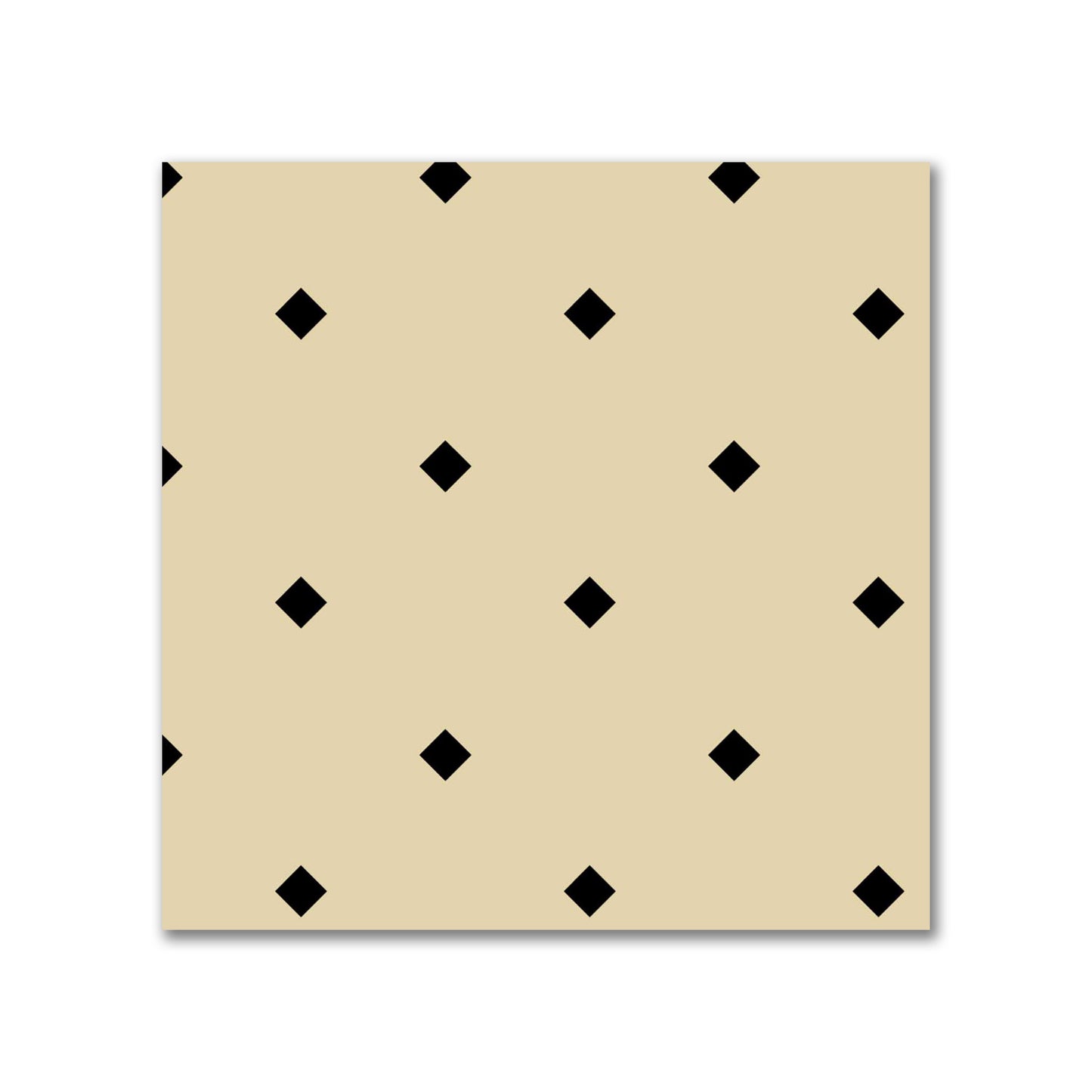 Cotton Canvas Fabric with Black Diamonds on Tan , FACC-1014-101