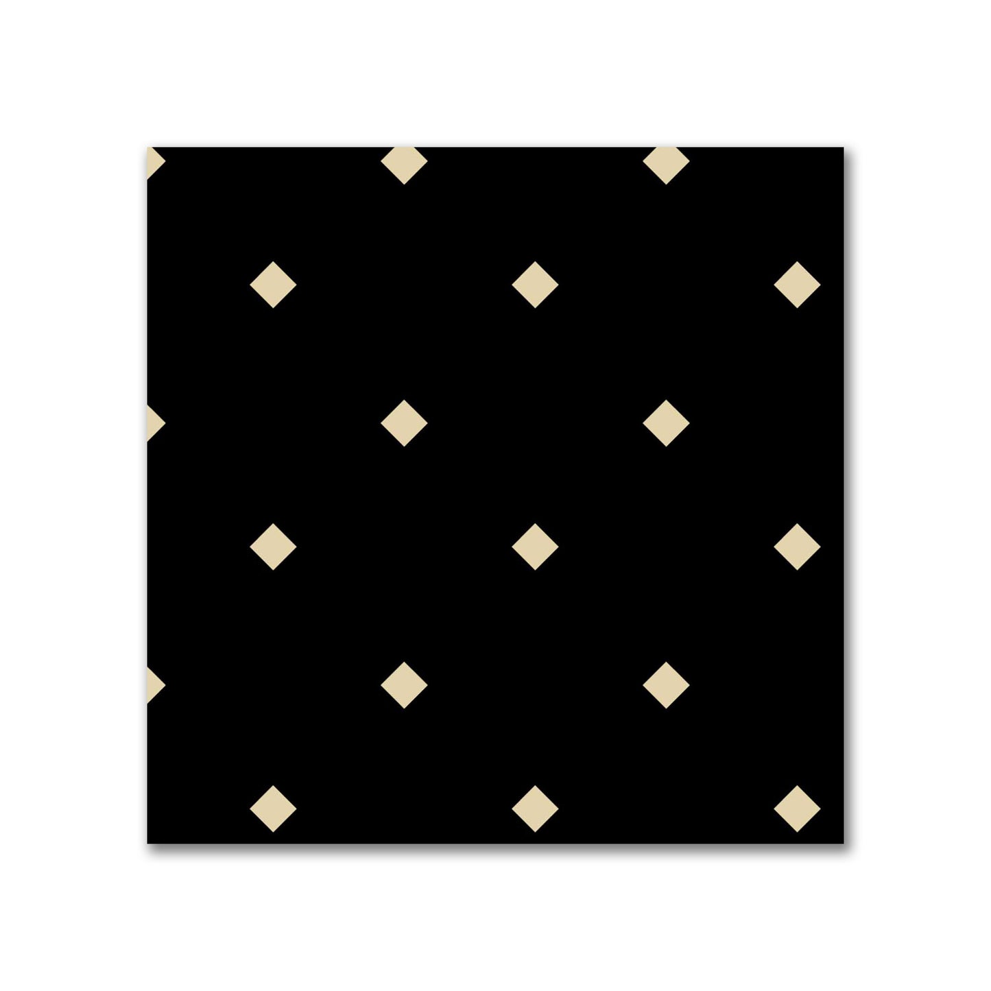 Cotton Canvas Fabric with Tan Diamonds on Black, FACC-1014-102