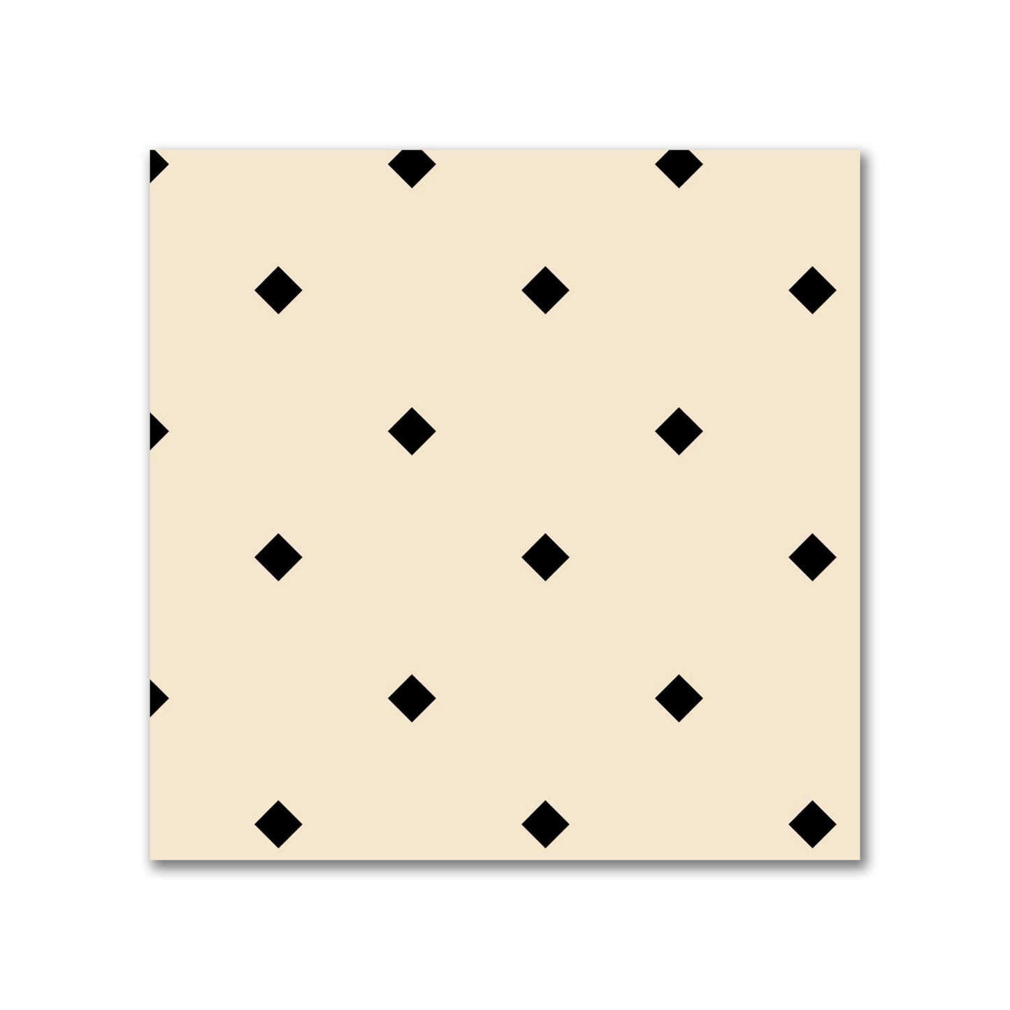 Cotton Canvas Fabric with Black Diamonds on Beige, FACC-1015-101