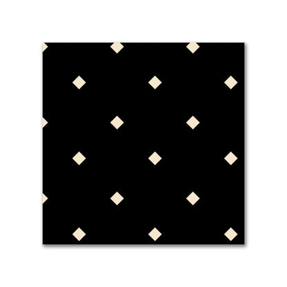 Cotton Canvas Fabric with Beige Diamonds on Black, FACC-1015-102