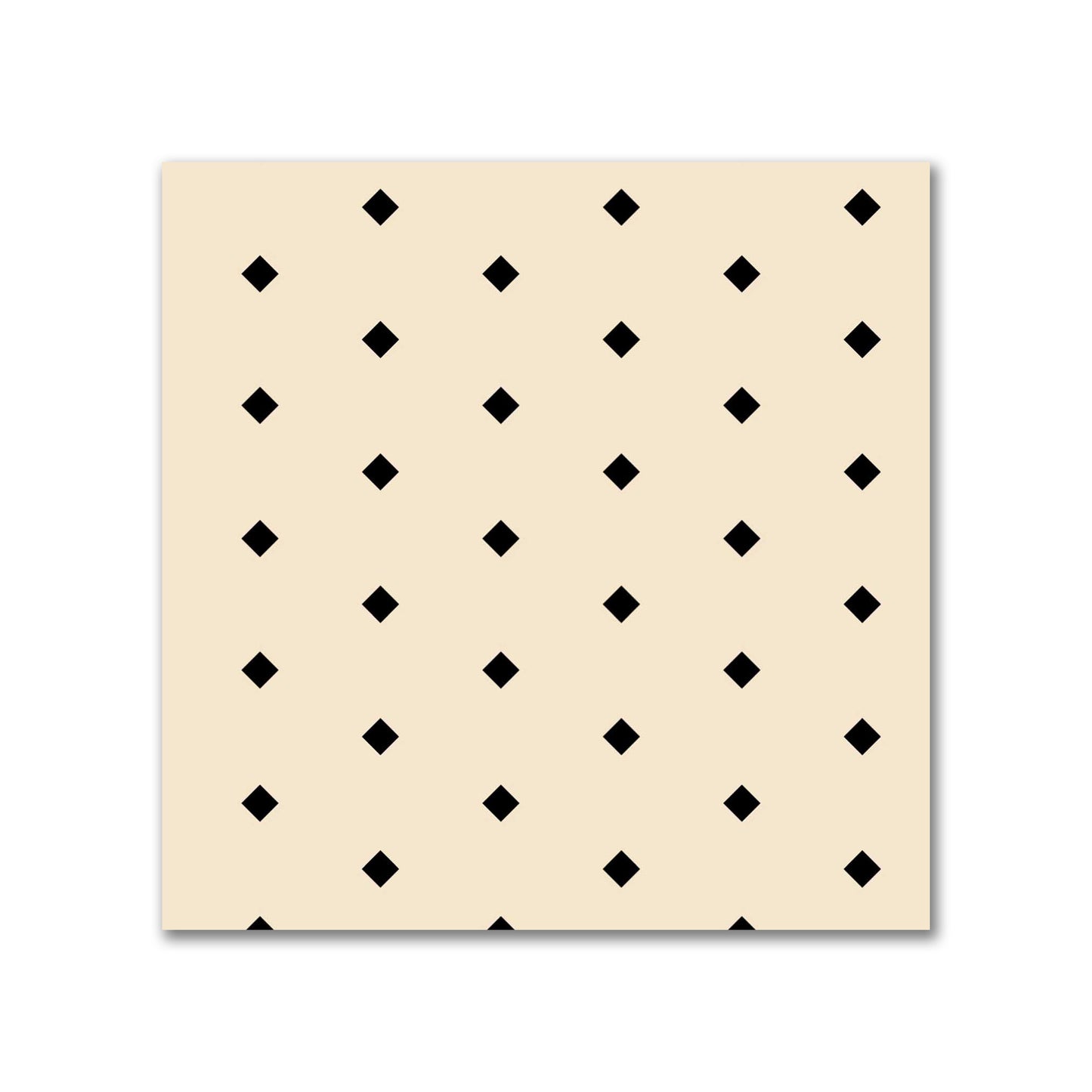 Cotton Canvas Fabric with Fine Black Diamonds on Beige, FACC-1015-111