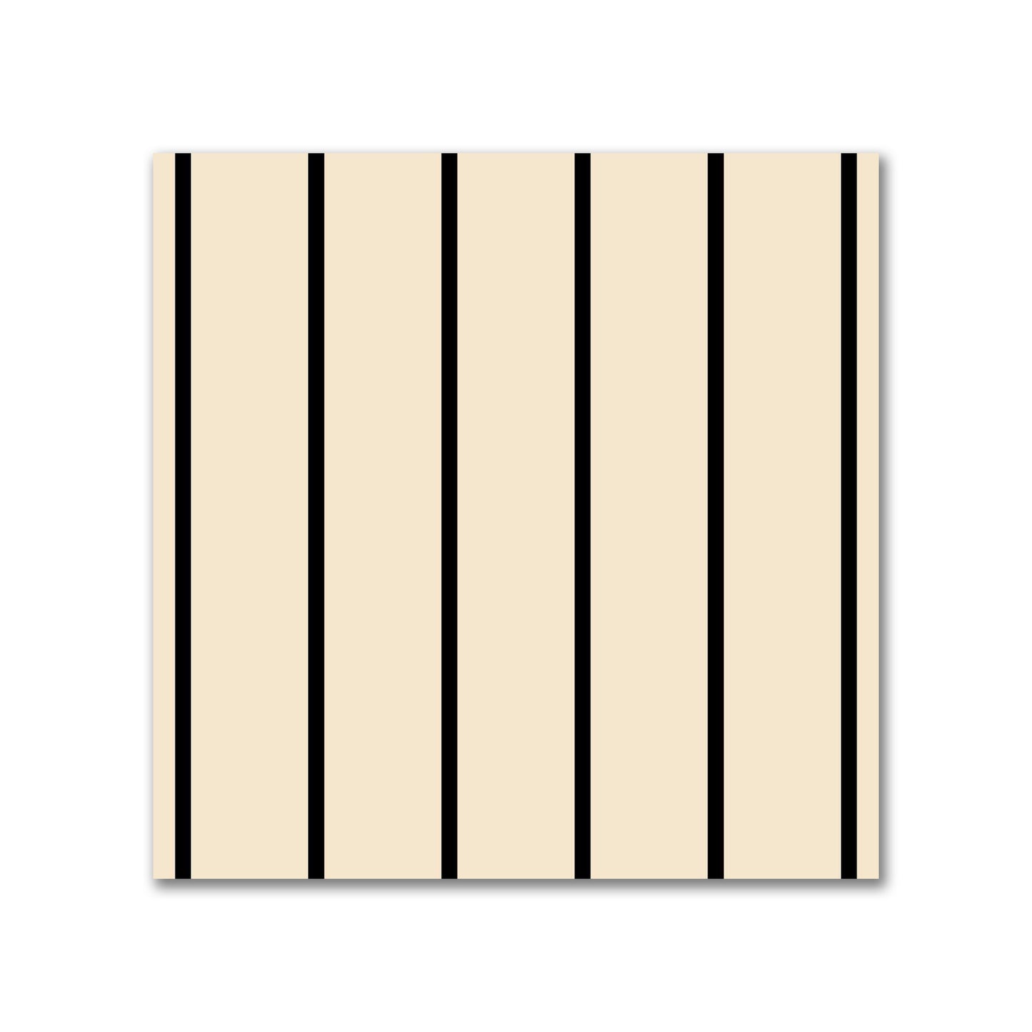 Cotton Canvas Fabric with Fine Black Stripes on Beige, FACC-1015-151