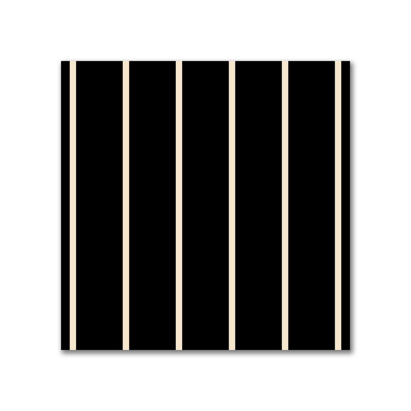 Cotton Canvas Fabric with Fine Beige Stripes on Black, FACC-1015-152