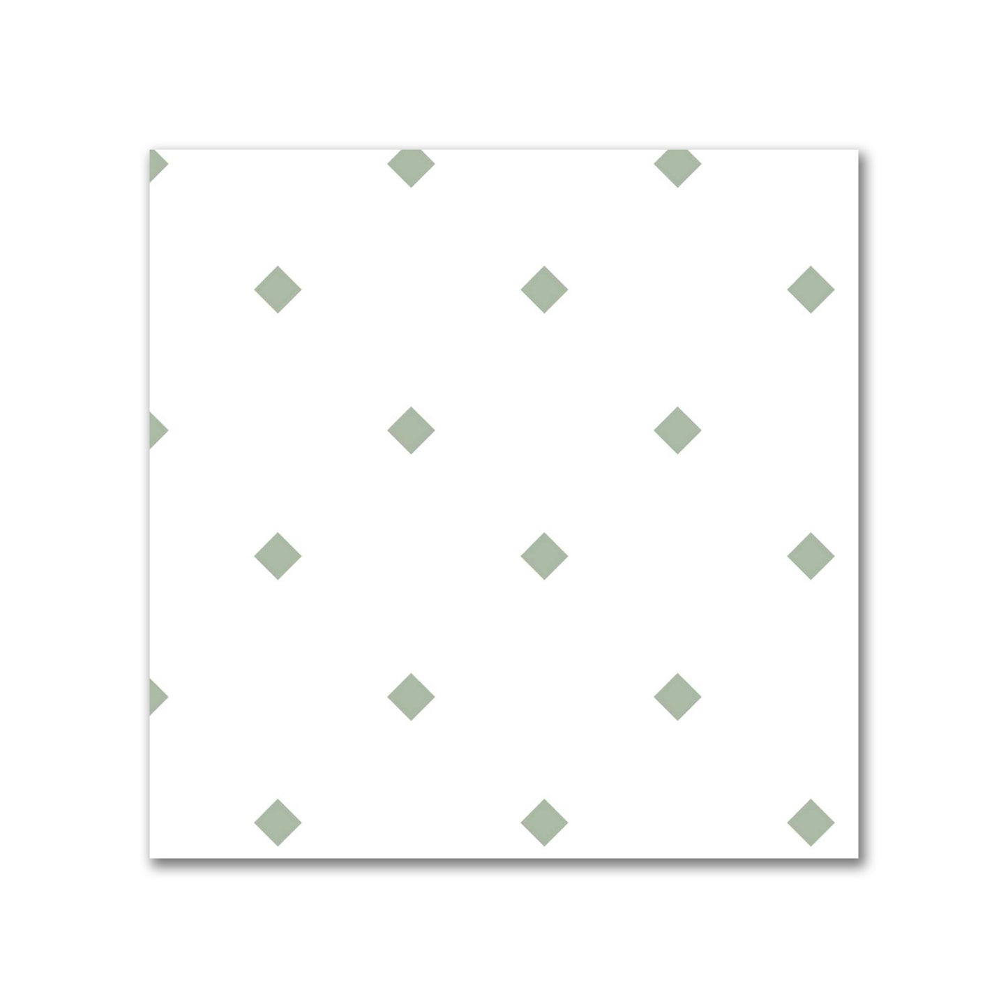 Off-White Cotton Canvas Fabric with Green Diamonds, FACC-1052-101