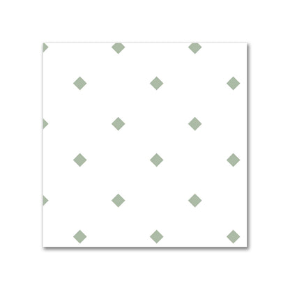 Off-White Cotton Canvas Fabric with Green Diamonds, FACC-1052-101