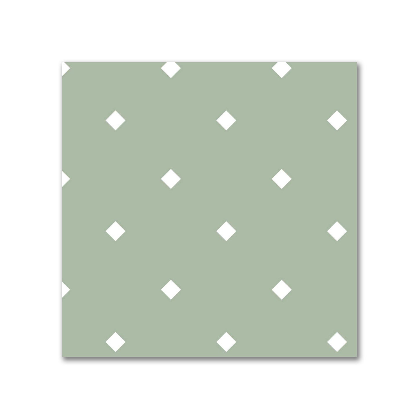 Cotton Canvas Fabric with Off-White Diamonds on Green, FACC-1052-102