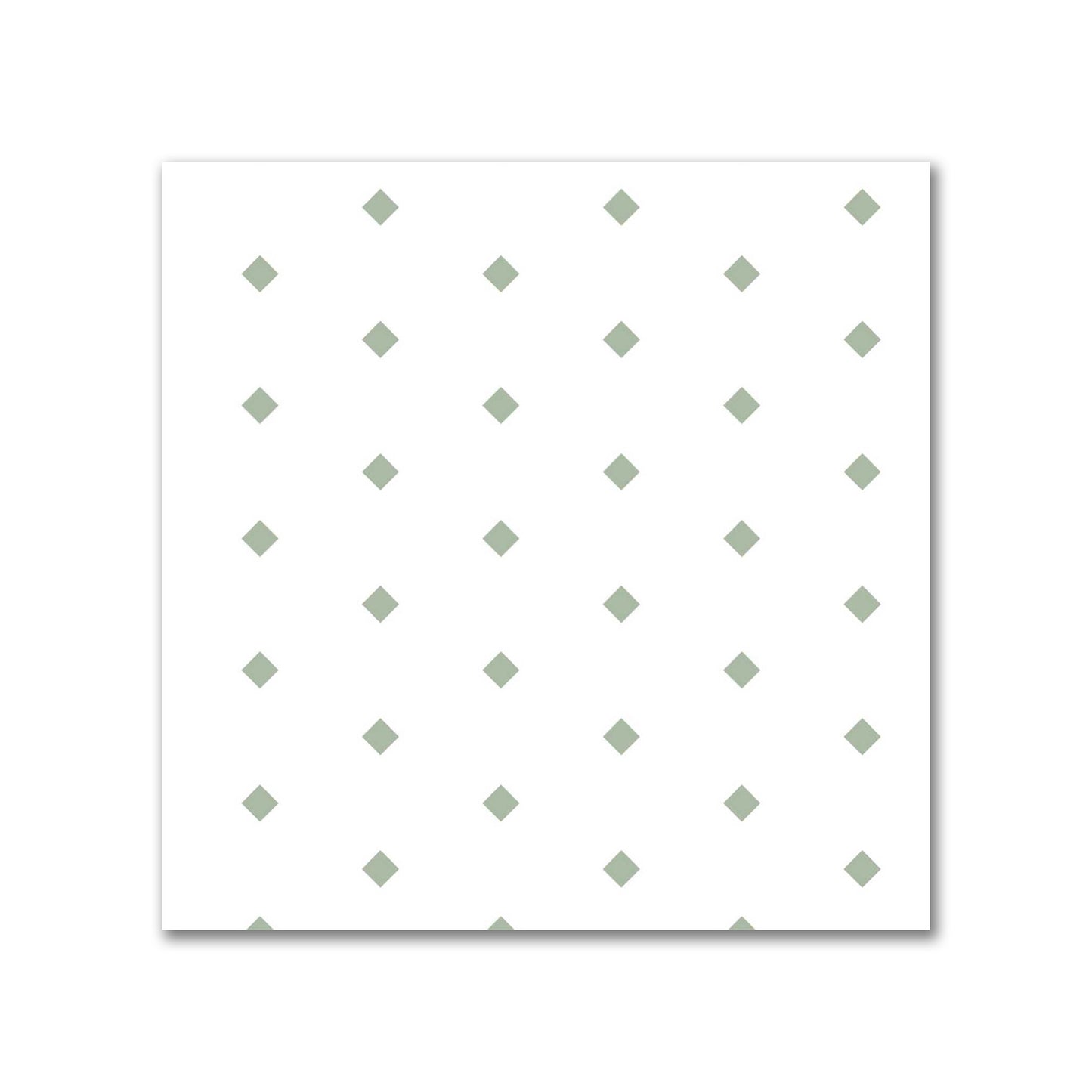 Off-White Cotton Canvas Fabric with Fine Green Diamonds, FACC-1052-111