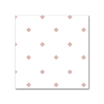 Off-White Cotton Canvas Fabric with Salmon Diamonds, FACC-1139-101