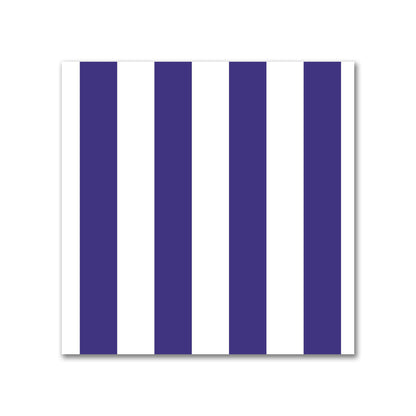 Off-White Cotton Canvas Fabric with Purple Bars | Swatch - 21 x 21 cm / 8 x 8 inches