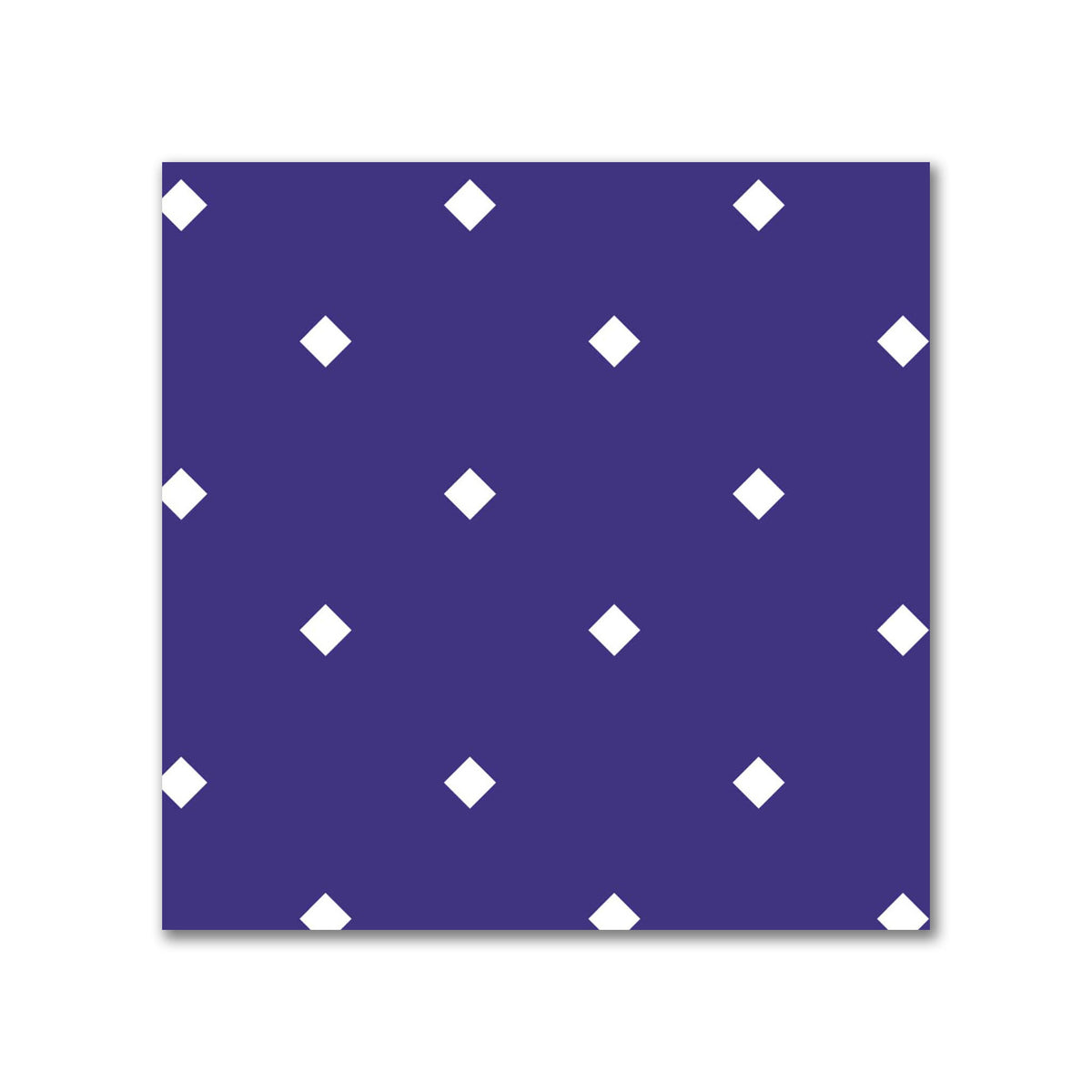 Cotton Canvas Fabric with Off-White Diamonds on Purple | Swatch - 21 x 21 cm / 8 x 8 inches