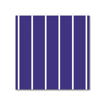 Cotton Canvas Fabric with Fine Off-White Stripes on Purple | Swatch - 21 x 21 cm / 8 x 8 inches