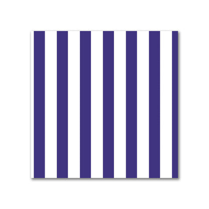 Off-White Cotton Canvas Fabric with Thin Purple Bars | Swatch - 21 x 21 cm / 8 x 8 inches