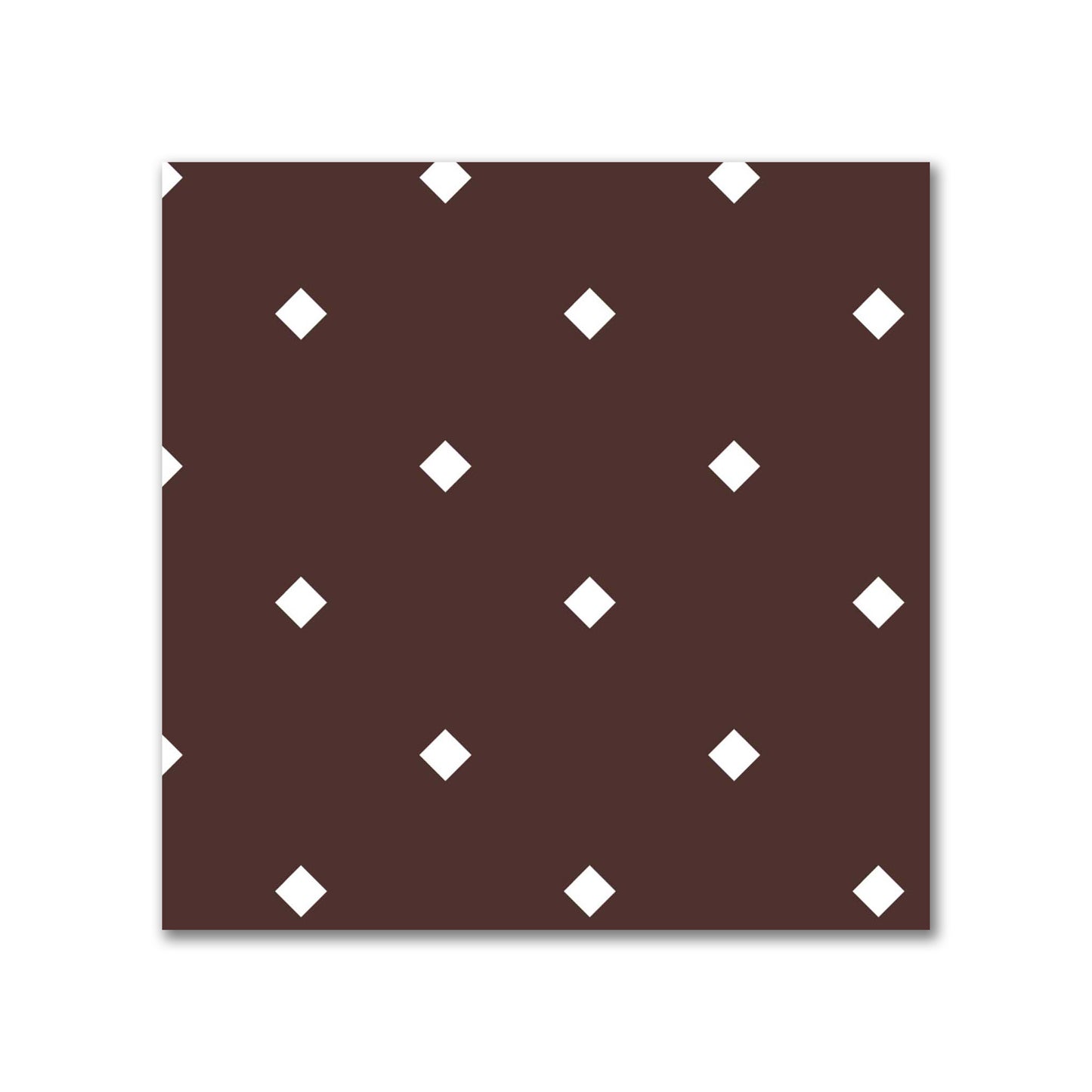 Cotton Canvas Fabric with Off-White Diamonds on Brown, FACC-1161-102