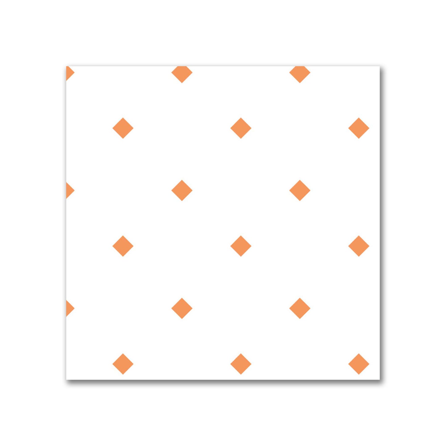 Off-White Cotton Canvas Fabric with Orange Diamonds, FACC-1181-101