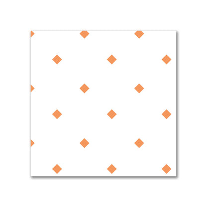 Off-White Cotton Canvas Fabric with Orange Diamonds, FACC-1181-101