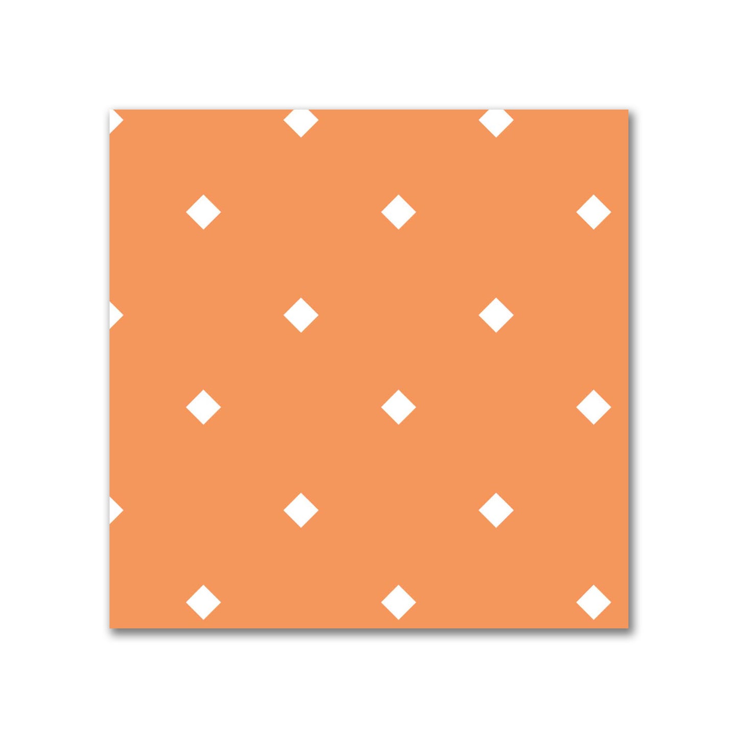 Cotton Canvas Fabric with Off-White Diamonds on Orange, FACC-1181-102
