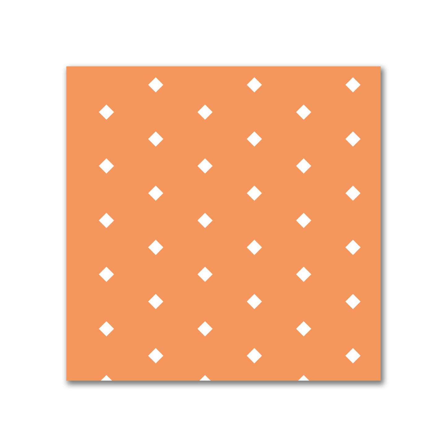 Cotton Canvas Fabric with Fine Off-White Diamonds on Orange, FACC-1181-112