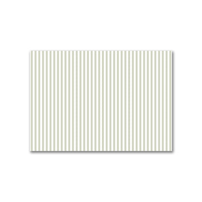 Off-White Cotton Canvas Fabric with Pale Green Bars | 2 metres - 2 x 1.4 m / 78 x 55 inches