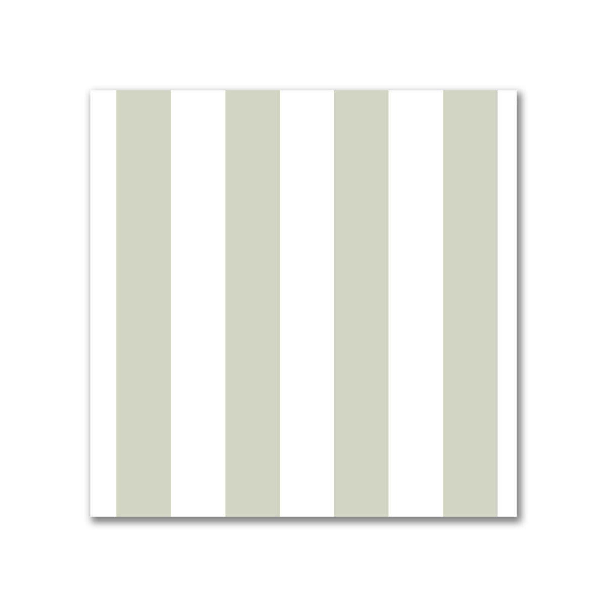Off-White Cotton Canvas Fabric with Pale Green Bars | Swatch - 21 x 21 cm / 8 x 8 inches