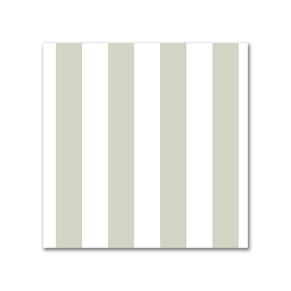 Off-White Cotton Canvas Fabric with Pale Green Bars | Swatch - 21 x 21 cm / 8 x 8 inches