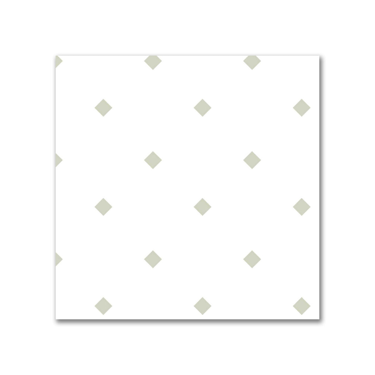 Off-White Cotton Canvas Fabric with Pale Green Diamonds | Swatch - 21 x 21 cm / 8 x 8 inches