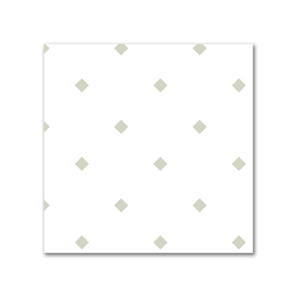 Off-White Cotton Canvas Fabric with Pale Green Diamonds | Swatch - 21 x 21 cm / 8 x 8 inches
