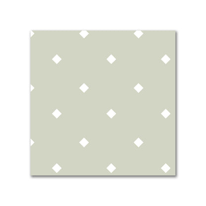 Cotton Canvas Fabric with Off-White Diamonds on Pale Green | Swatch - 21 x 21 cm / 8 x 8 inches