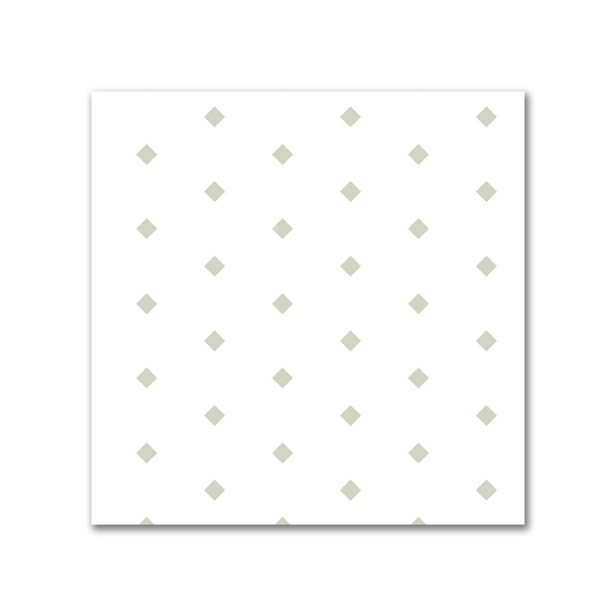 Off-White Cotton Canvas Fabric with Fine Pale Green Diamonds | Swatch - 21 x 21 cm / 8 x 8 inches