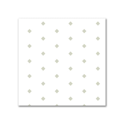 Off-White Cotton Canvas Fabric with Fine Pale Green Diamonds | Swatch - 21 x 21 cm / 8 x 8 inches