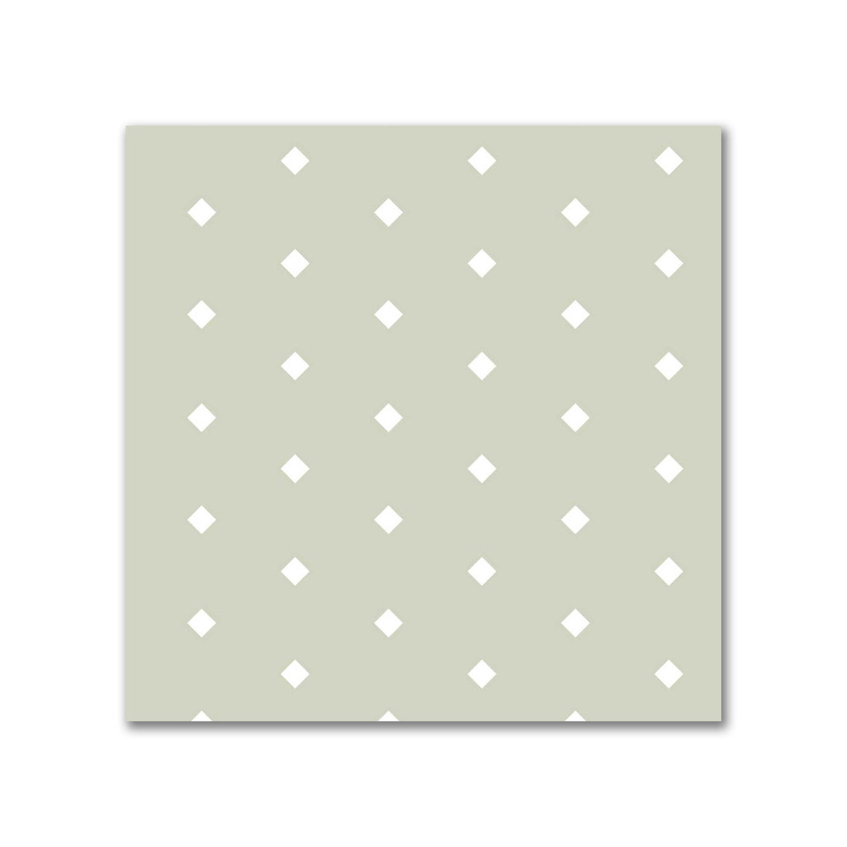 Cotton Canvas Fabric with Fine Off-White Diamonds on Pale Green | Swatch - 21 x 21 cm / 8 x 8 inches