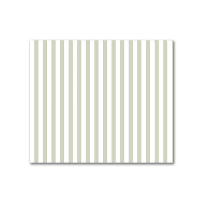 Off-White Cotton Canvas Fabric with Thin Pale Green Bars | Quarter - 54 x 46 cm / 21 x 18 inches